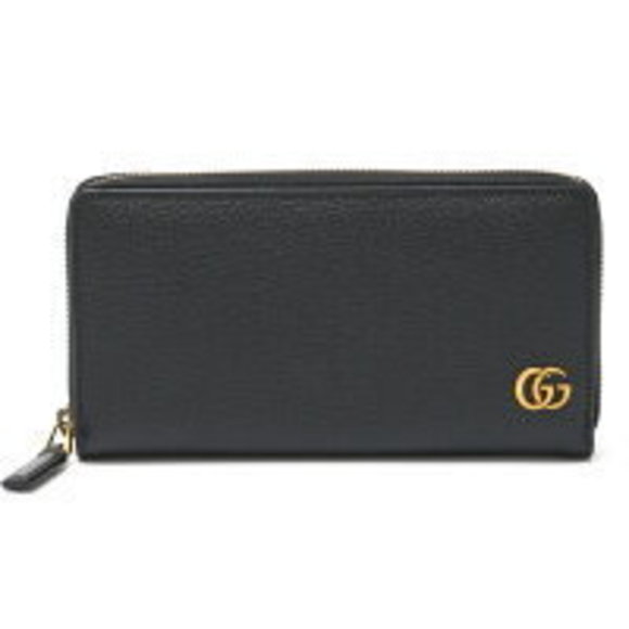 Gucci Black GG Wallet Leather Zip Marmont - Picture 1 of 7